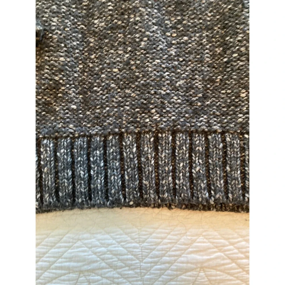 Banana Republic Charcoal Grey Marled Cable Knit Mock Neck Sweater Yak Hair Small